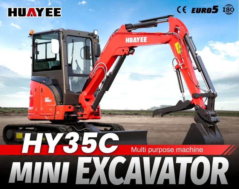 3.5 Ton Industrial Mini Excavator with 24HP kubota Engine & Enclosed Cab | HUAYE
