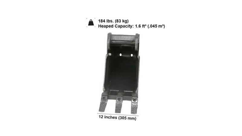 12" Heavy Duty Excavator Bucket, Class 3, 7323833