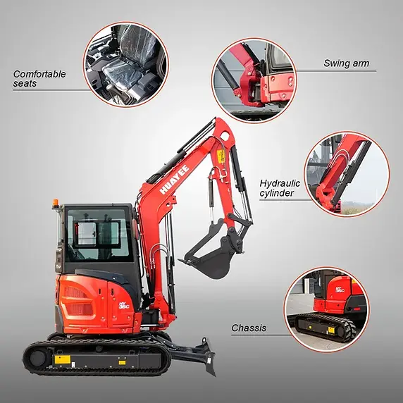 3.5 Ton Mini Excavator 24HP Yanmar Engine Enclosed Cab | HUAYEE HY35C