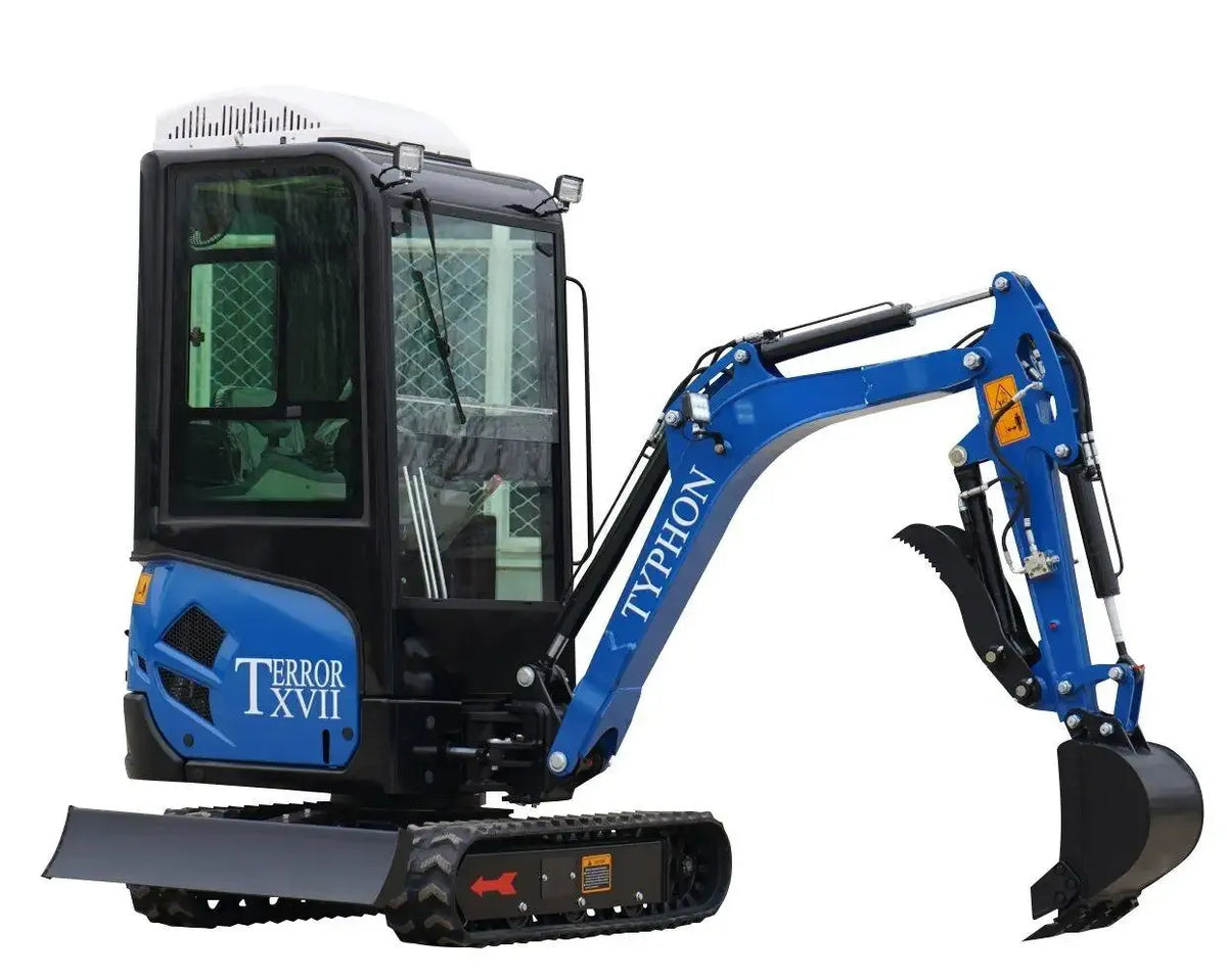 2025 Typhon Terror XVII Cabin Mini Excavator, 4000 lb Kubota D902