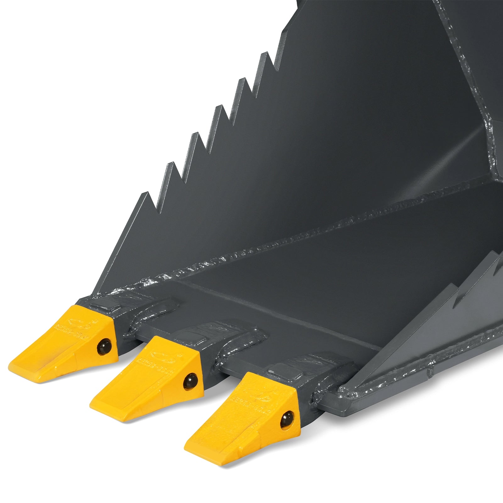 48" Skid Steer Stump Bucket Wrecker with Universal Quick Attach, Bolt-On Cutting Teeth, SBE53